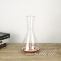 elegant wine glass decanter with gold plating bottom